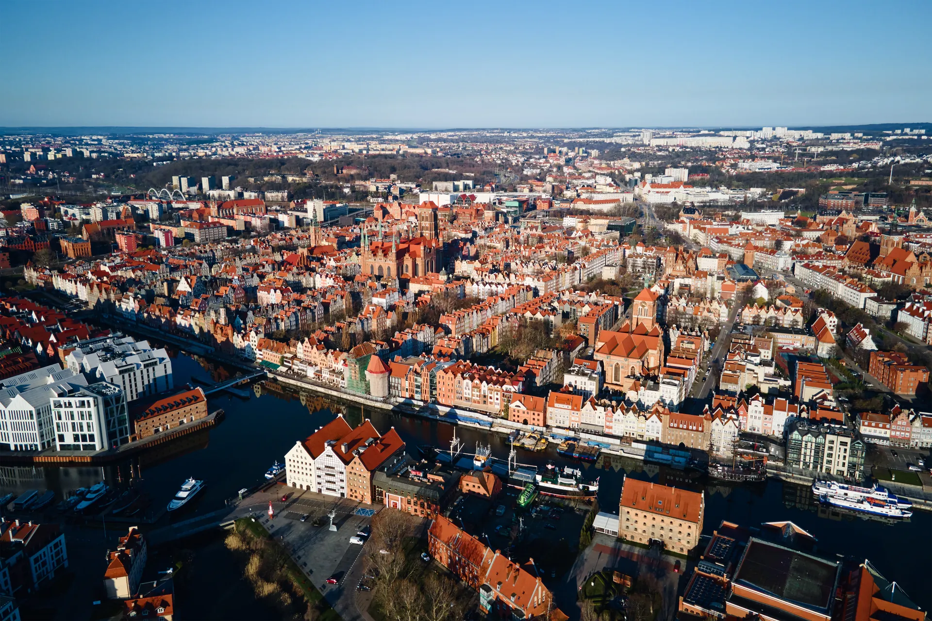 Panorama Gdańska z lotu ptaka